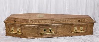 Panelled Solid Oak Coffin (also available with hinged and upholstered lid)