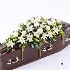 Lily and Rose Casket Spray - White