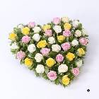 Mixed Rose Heart - Pink, Yellow and Cream