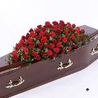 Rose and Carnation Casket Spray - Red