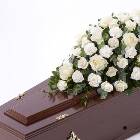 Rose and Carnation Casket Spray - White