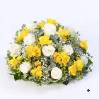 Rose and Fresia Posy - White and Yellow