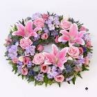 Rose and Lily Wreath - Pink and Lilac