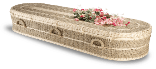 Pandanus and rattan eco coffin
